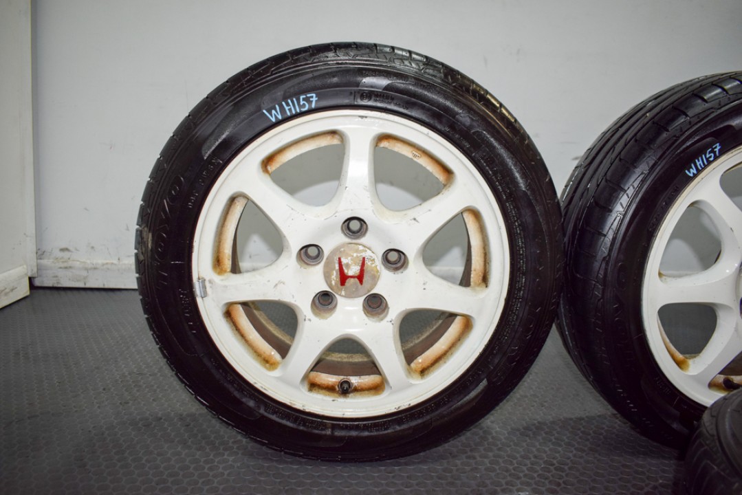 99 Type R White Rims Set of 4 Used 15x6+50 JDM 97-00 Honda Civic EK9 Type R OEM wheels in ...