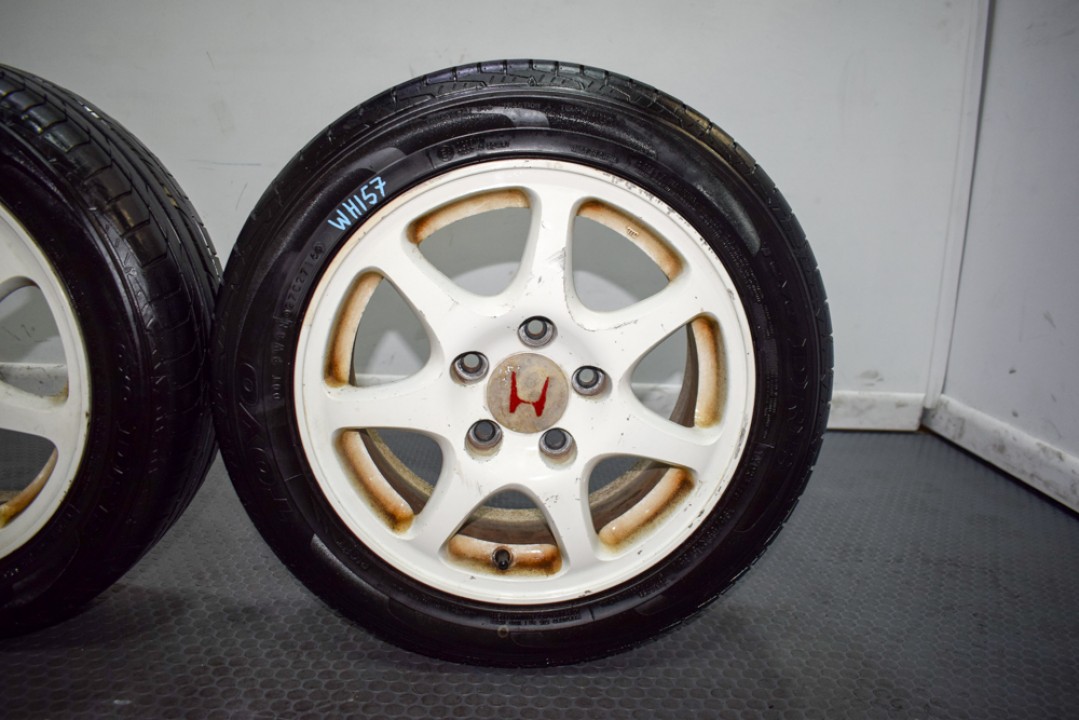 99 Type R White Rims Set of 4 Used 15x6+50 JDM 97-00 Honda Civic EK9 Type R OEM wheels in ...