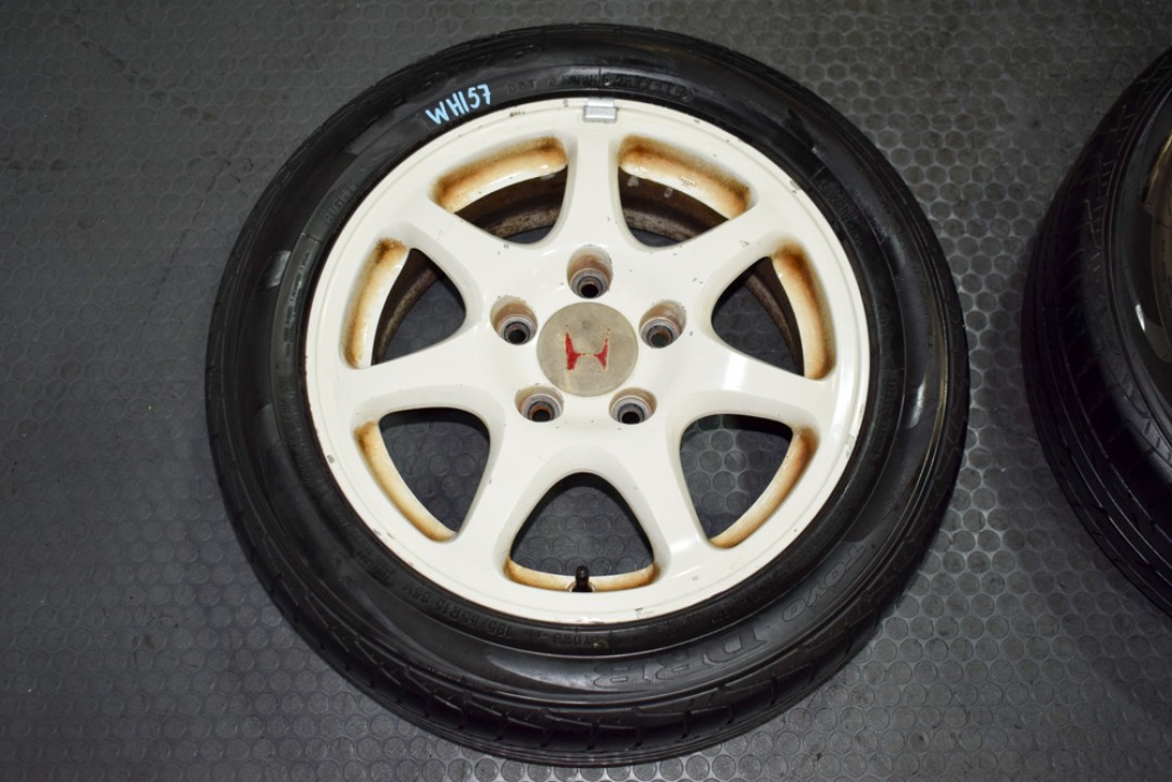 99 Type R White Rims Set of 4 Used 15x6+50 JDM 97-00 Honda Civic EK9 Type R OEM wheels in ...