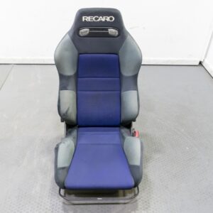 JDM Recaro SR3 Challenger reclining seat [color] on Subaru WRX/STI rail, front view
