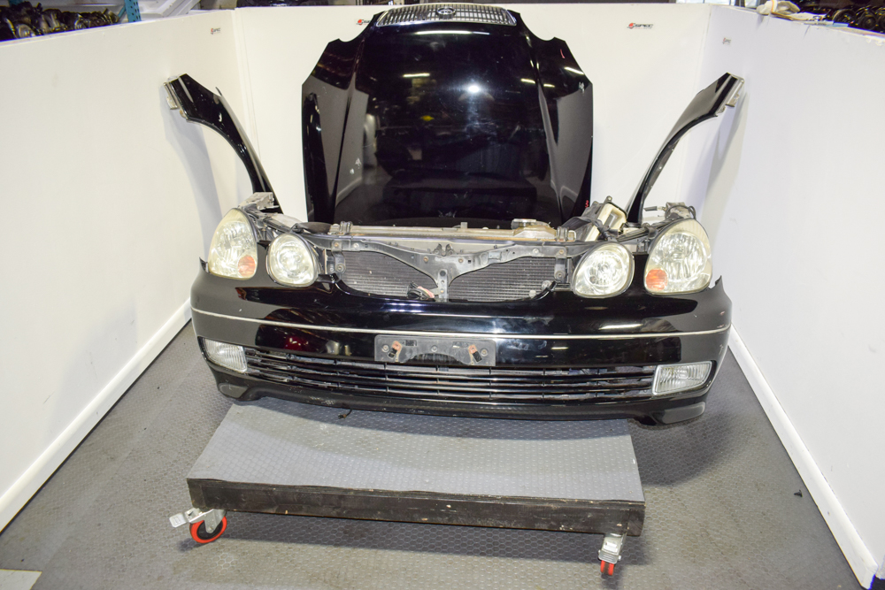 “Used JDM Toyota Aristo JZS161 Complete Nose Cut with Headlights, Bumper, Fenders, and Hood”