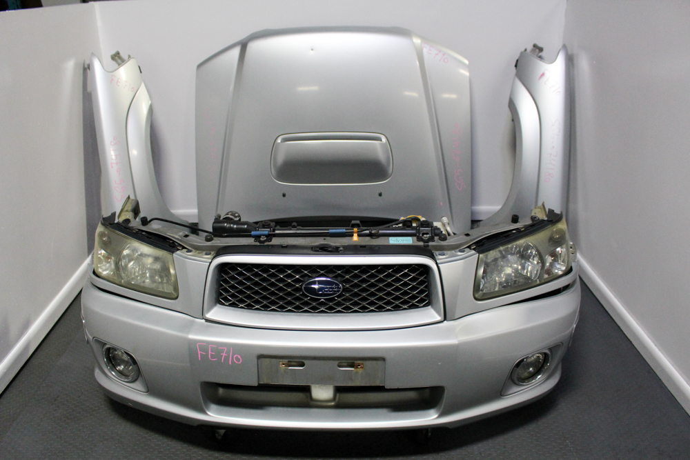 “JDM 2003–2005 Subaru Forester SG5 Turbo Front End Conversion Silver with HID Headlights”
