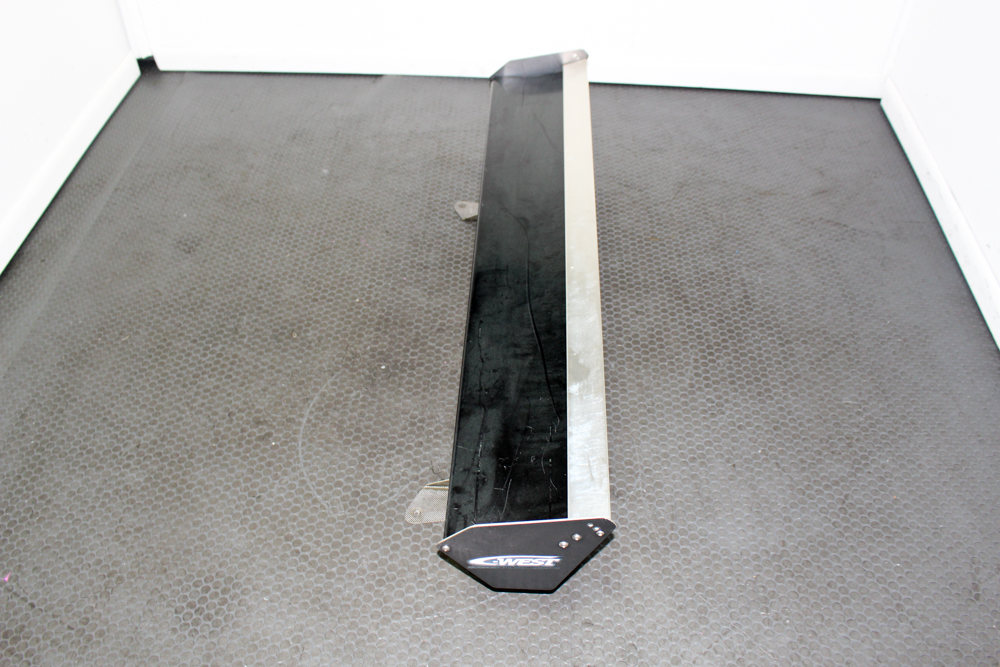 “Rear view of C-West GT wing installed on Subaru Impreza WRX STI GD”