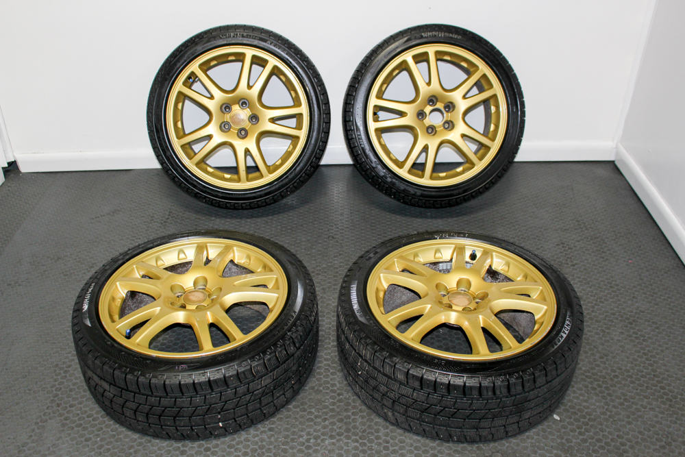 JDM Gold Enkei 17 Inch 5x100 Wheels Subaru WRX STI