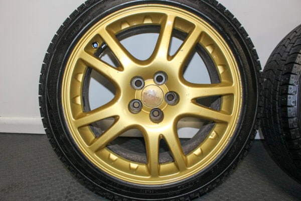 JDM Gold Enkei 17 Inch 5x100 Wheels for Subaru WRX STI – Brembo Fit