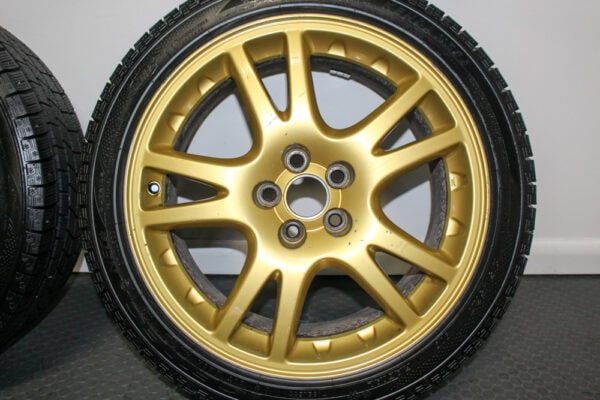 JDM Gold Enkei 17 Inch 5x100 Wheels for Subaru WRX STI – Brembo Fit