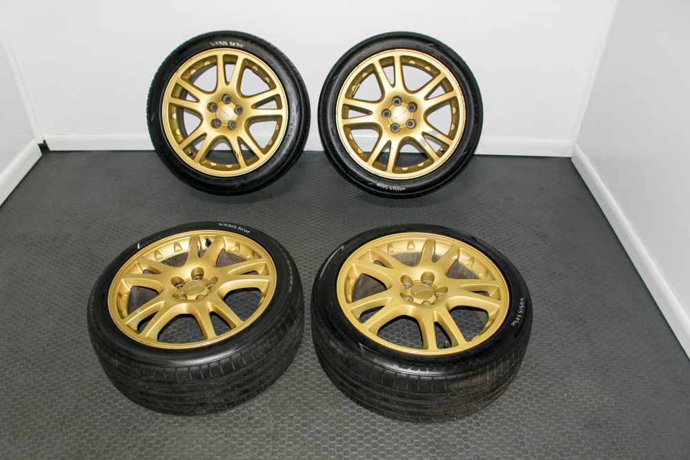 Subaru WRX STI 17 inch gold Enkei wheels