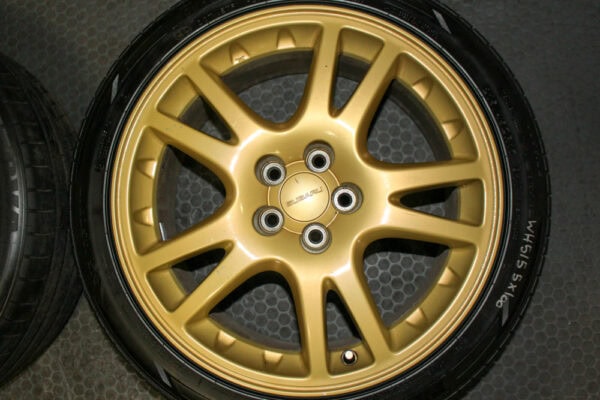 Subaru WRX STI 17 Inch Gold Enkei Wheels
