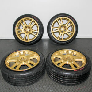 JDM Subaru WRX STI V7 wheels 17x7.5 +53 5x100 gold