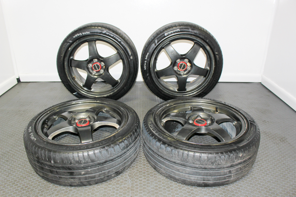 Subaru STI Rays RE B51 forged wheels JDM Subaru Impreza STI forged monoblock wheels Rays Engineering STI wheels 17x7 +55 Subaru WRX STI OEM forged wheels set J-Spec Auto Sports Subaru STI Rays wheels