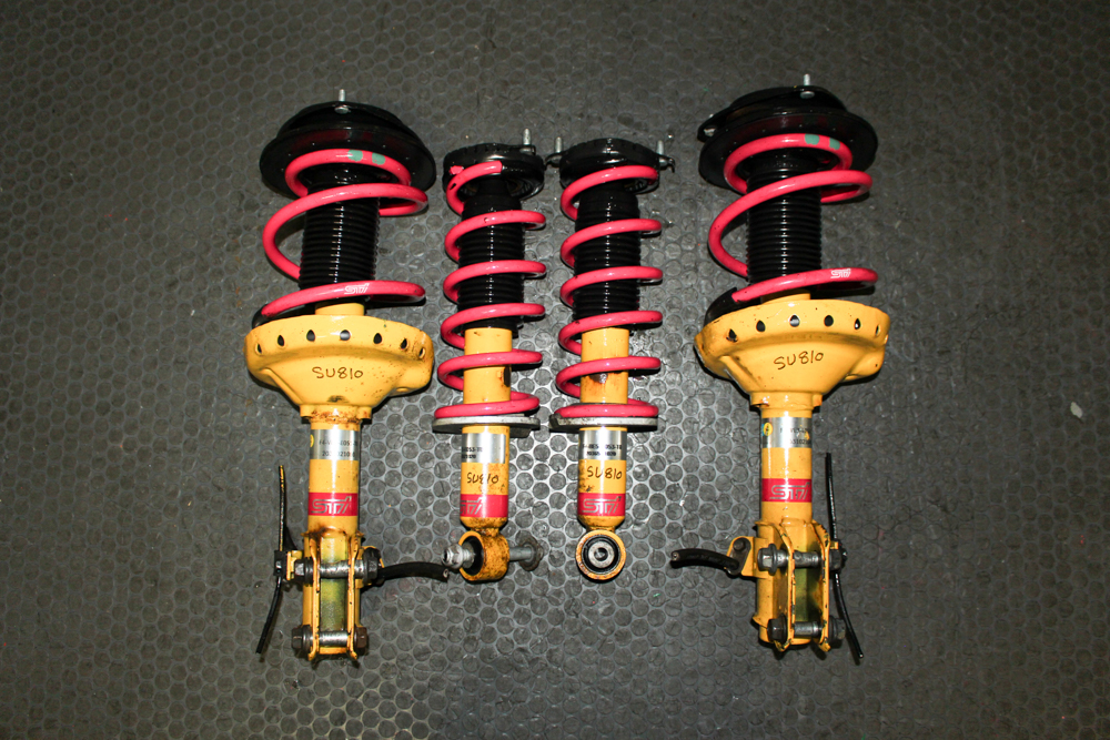 Subaru Legacy Spec B Bilstein suspension STI pink springs