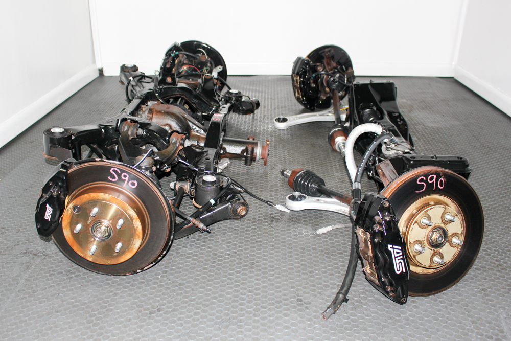 2008-2014 Subaru WRX STI Complete Subframe Assembly, STI Front And Rear Subframes, Subaru STI Brembo Brake Package, STI R180 Differential Assembly, WRX STI Suspension Conversion Parts, Subaru STI Control Arms And Axles, Complete STI Drivetrain Package Imported From Japan, JDM Subaru WRX STI Suspension Components, J-Spec Auto Sports Subaru STI Parts, Subaru WRX STI Brembo And Differential Package