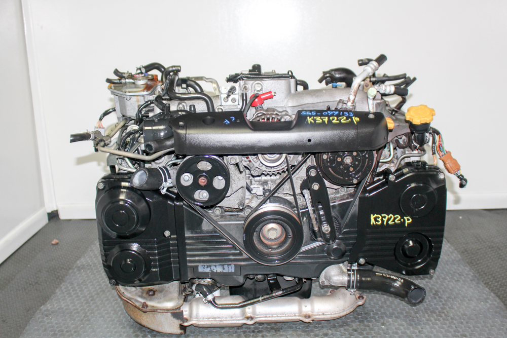 Low mileage JDM Subaru EJ205 2.0L DOHC AVCS turbo engine with cable throttle and optional TGV delete for 2002-2005 Subaru WRX