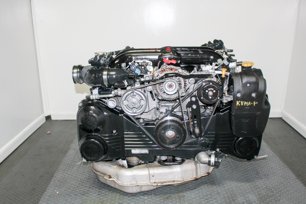 Premium low-mileage JDM Subaru EJ20Y 2.0L DOHC turbo replacement engine for the 2008-2012 Subaru WRX EJ255, compression tested and professionally inspected by J-Spec Auto Sports.