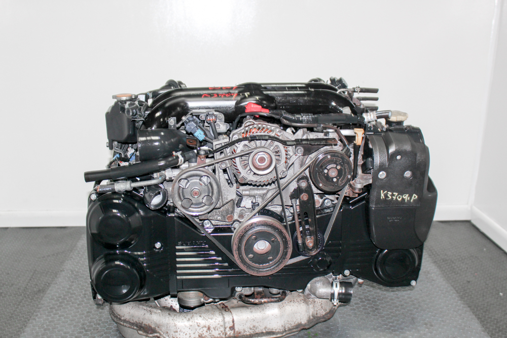 JDM Subaru Legacy GT EJ20Y 2.0L turbo engine with factory Twin Scroll TD04H turbocharger for sale at J-Spec Auto Sports in Richmond, Virginia.